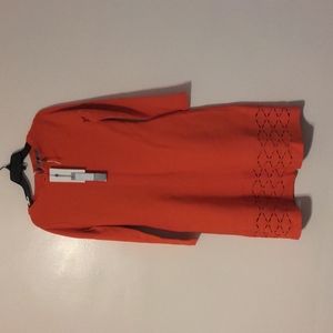 Lela rose full skirt knit dress coral nwt